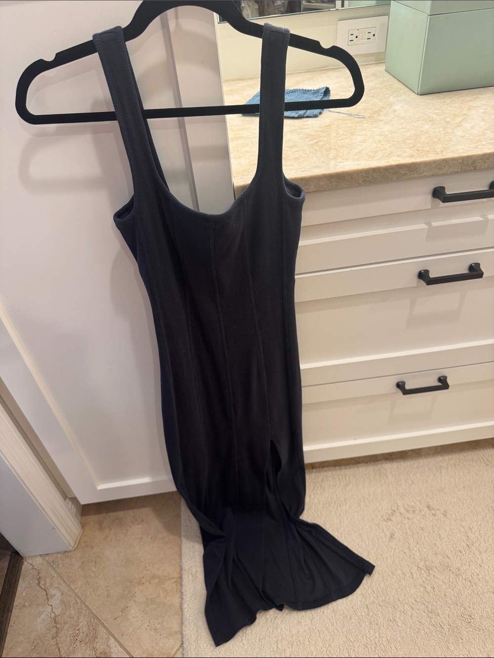 l*space navy Ribbed Sleeveless Maxi Dress